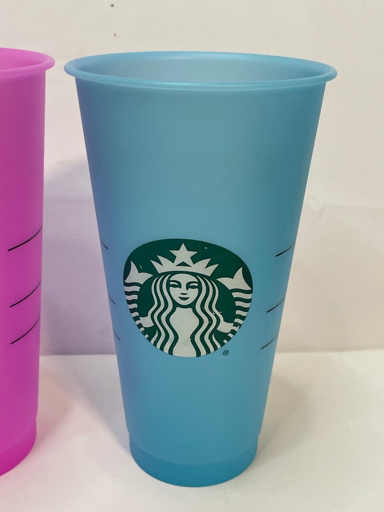 Starbucks 24oz plastic reusable cold cup 7" tall