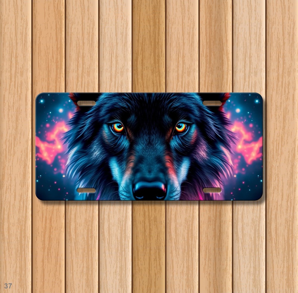Intense Wolf License Plate Add Text Front Plate Special Gift
