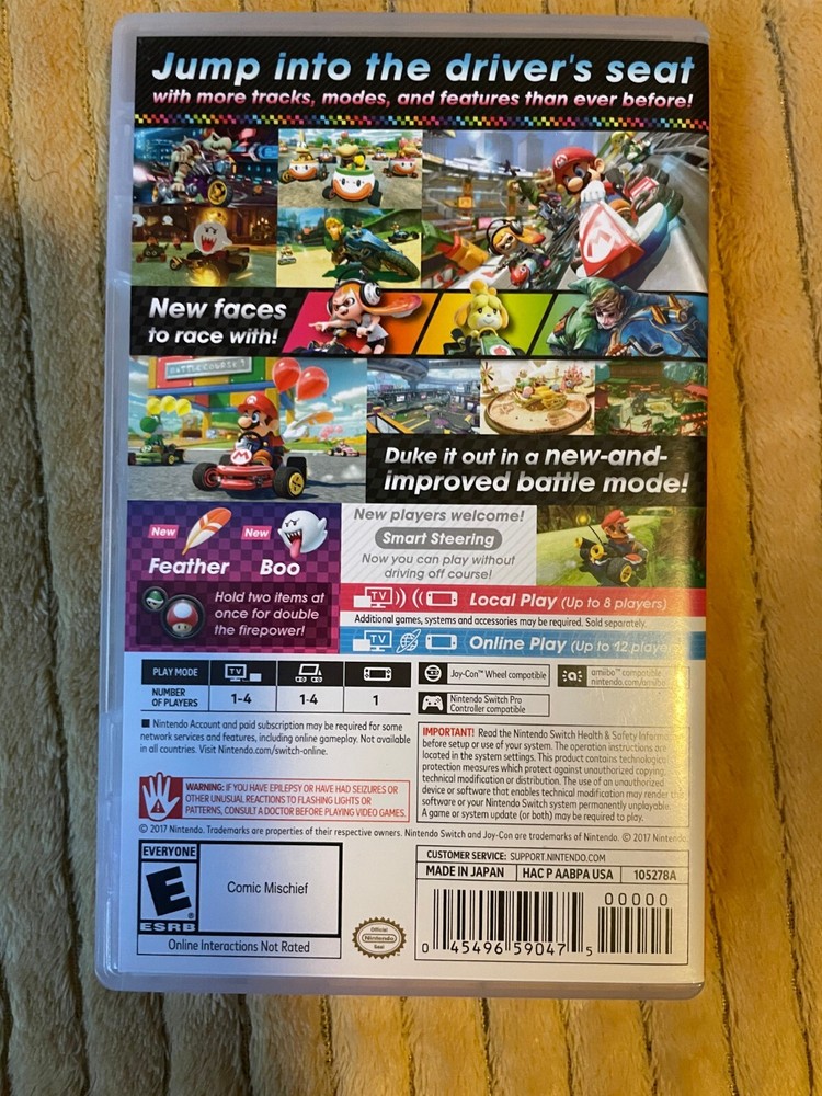Mario Kart 8 Deluxe Original Box Case Replacement Nintendo Switch