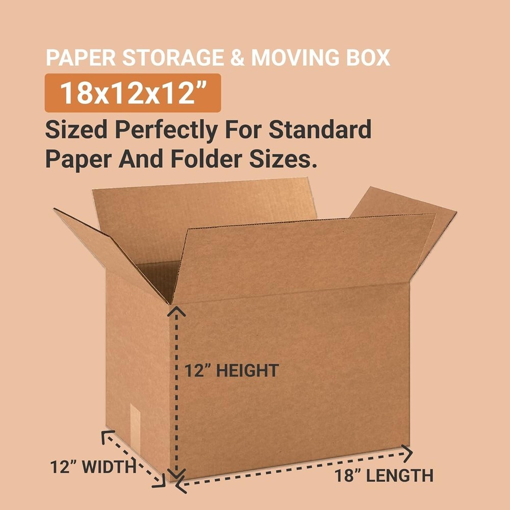 18 x 12 x 12 Shipping Boxes Moving Boxes Corrugated Kraft 25/Bundle 25/Pack