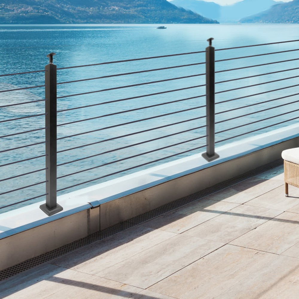 Adjustable Cable Railing Post - 36"x2"x2" Stainless Steel Column