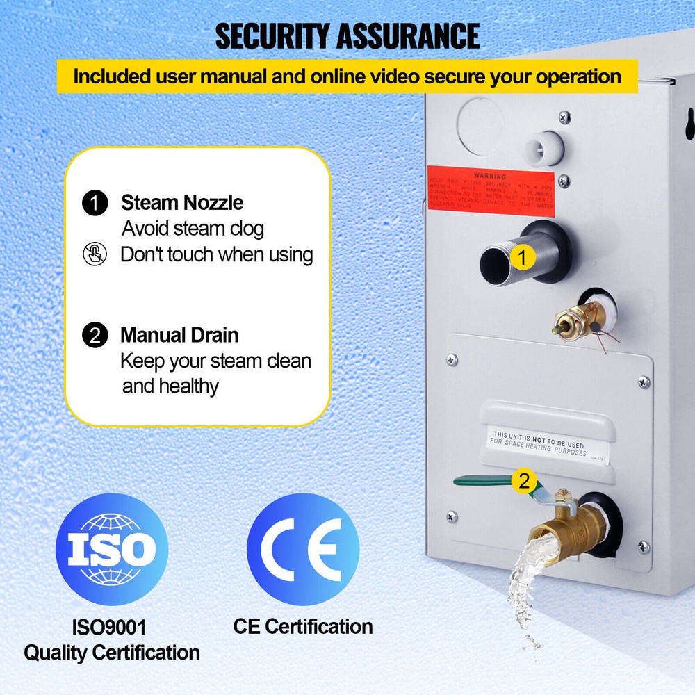 3KW Commercial Sauna Machine Steam Generator Shower System Bath & controller
