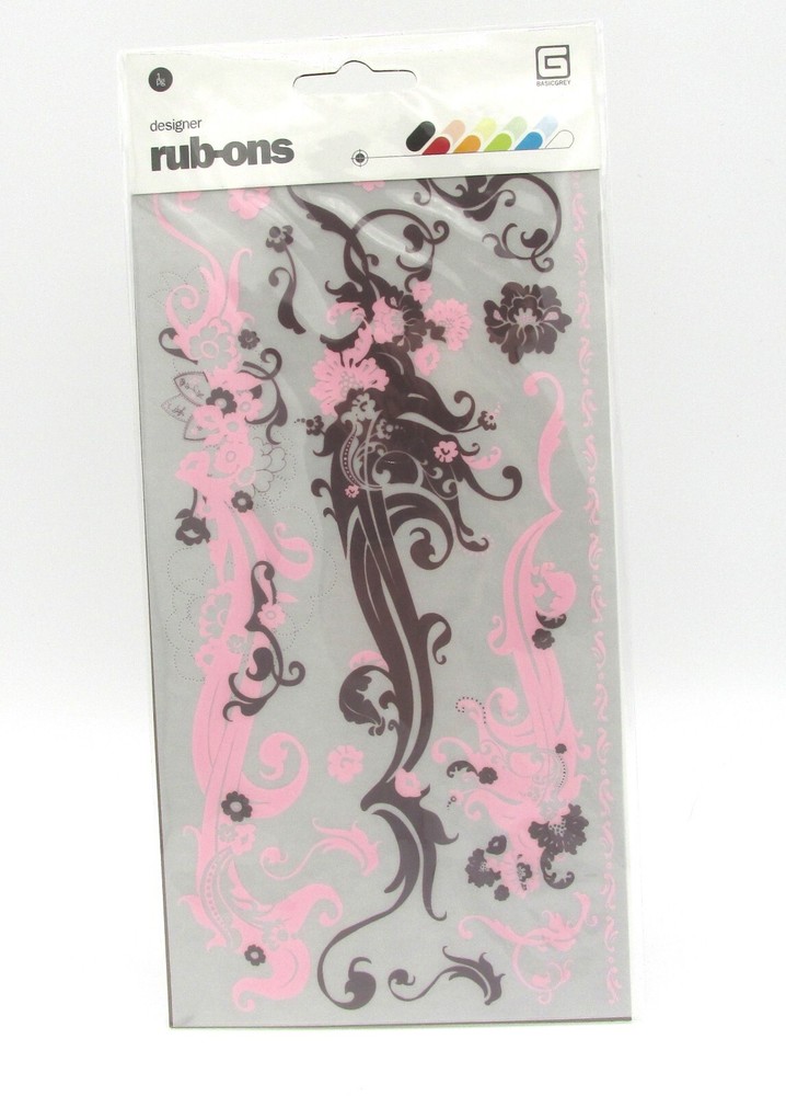 Basic Grey EVA Collection Pack Designer Rub-Ons - NIP