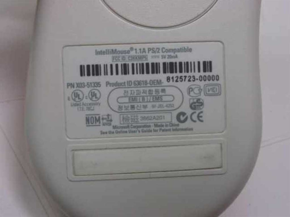 Microsoft 3 Button Mouse PS2 63618-OEM X03-51335