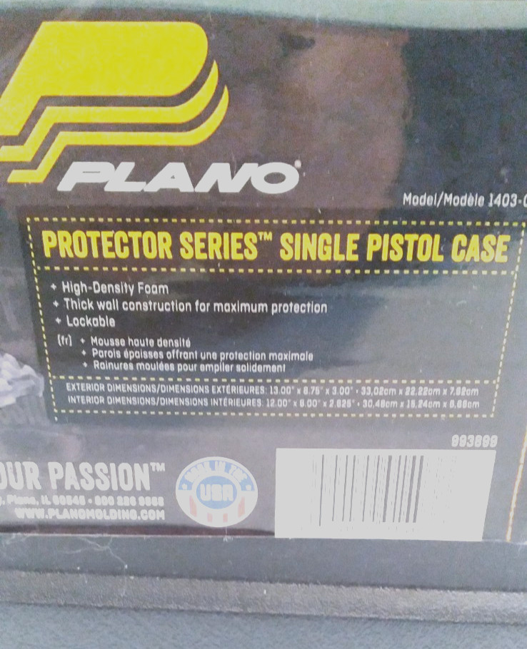 Lockable Single Pistol Case - Plano - 1403-00 - Plastic - Protector Series