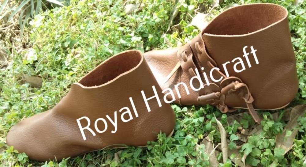 Roman Leather button up boots pair Leather Two Button up Boots Foowear Pair