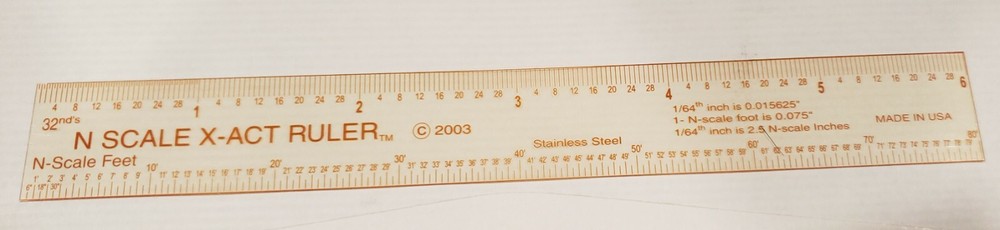 N Scale Clear Flexible Polyester Comparator Specialty Tool & 6" Ruler LRLR USA