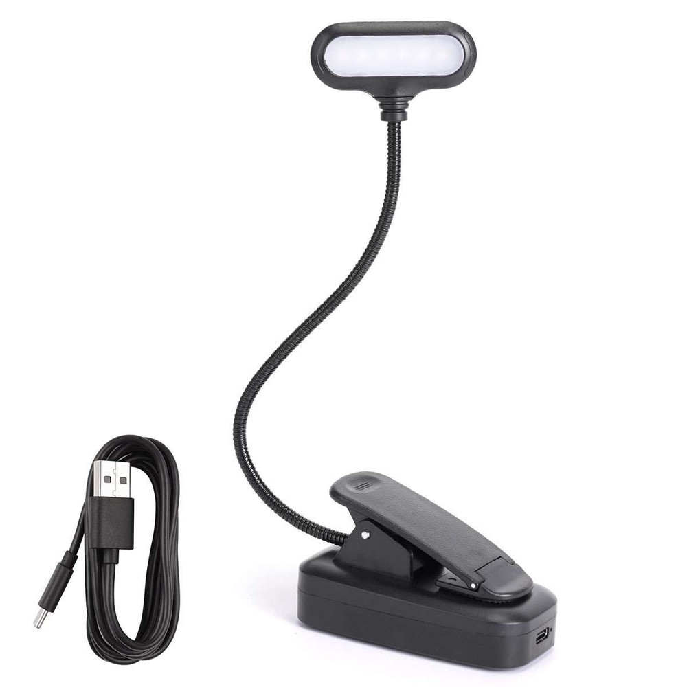 Rechargeable Book Light Mini LED Reading Light Flexible Easy Clip Lamp Portable