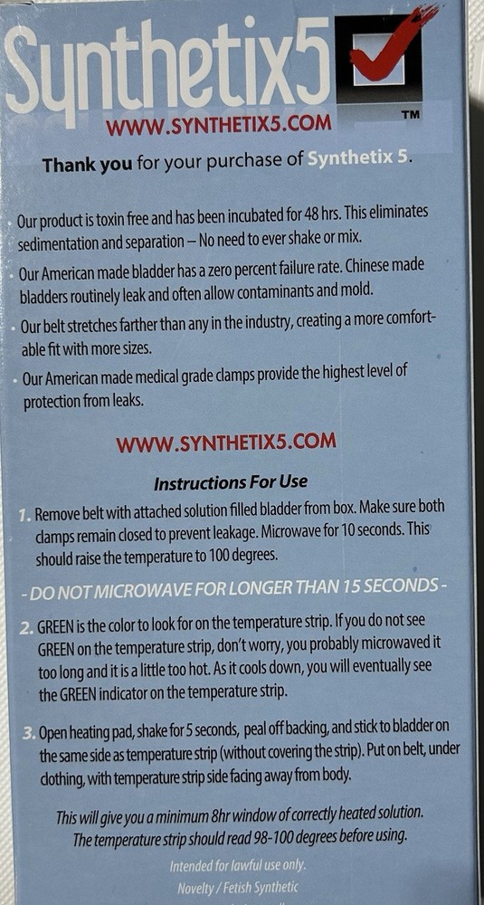 3oz synthetix5 belt kit