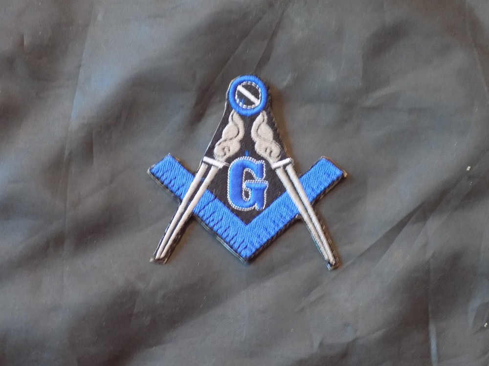 Masonic Square Compass Patch Iron Sew Cut Out Freemason Fraternity NEW!