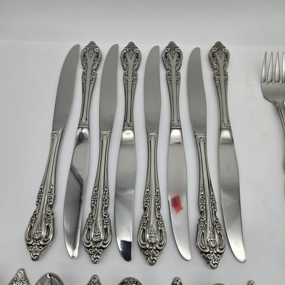 Oneida Michelangelo Stainless Flatware Set 8 Place Settings w/2 Serving Pc 42pcs