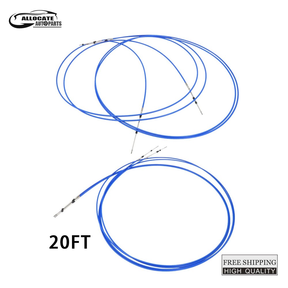 33C 2PCS 20FT For Yamaha Boat Control LeverThrottle Control Cable Universal