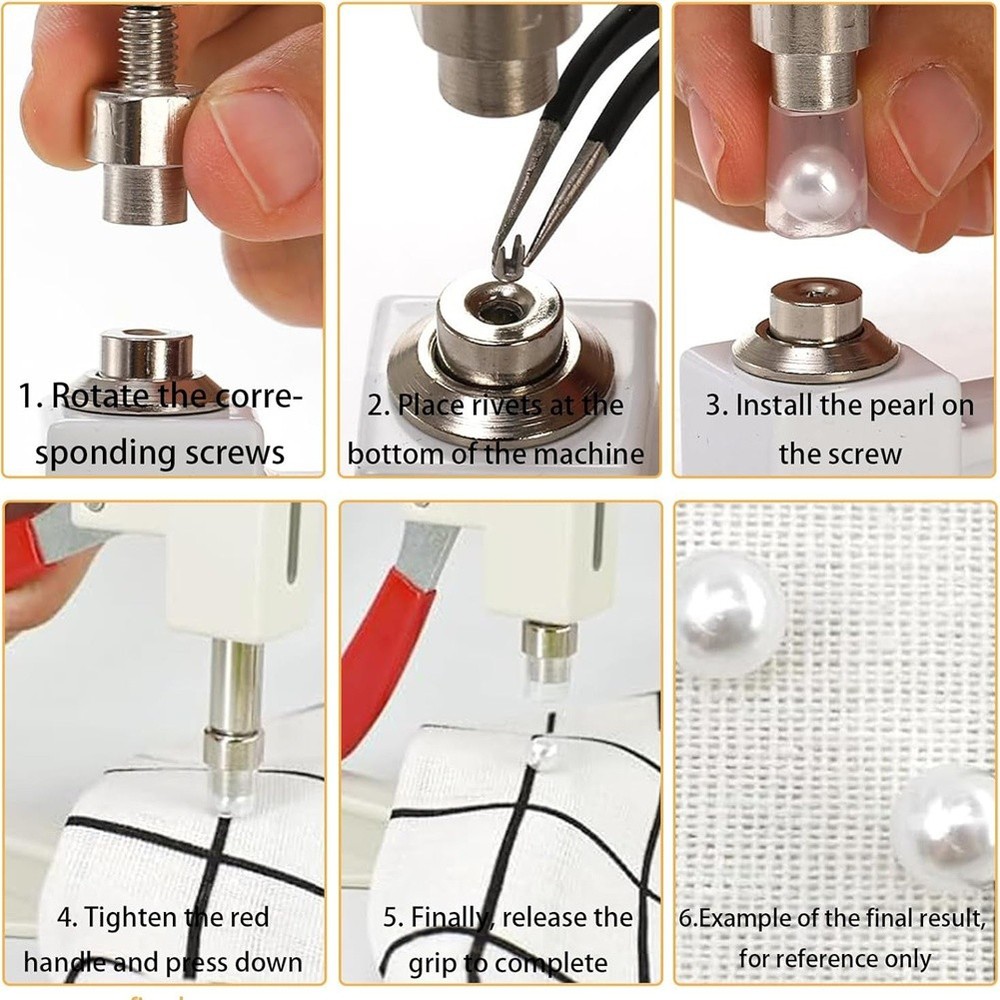 Setting Machine, Bead Rivet Fixing Machine, 5 Sizes, Hand Setting3685