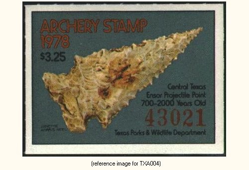 D2K Texas Archery Stamp 1978 $3.25