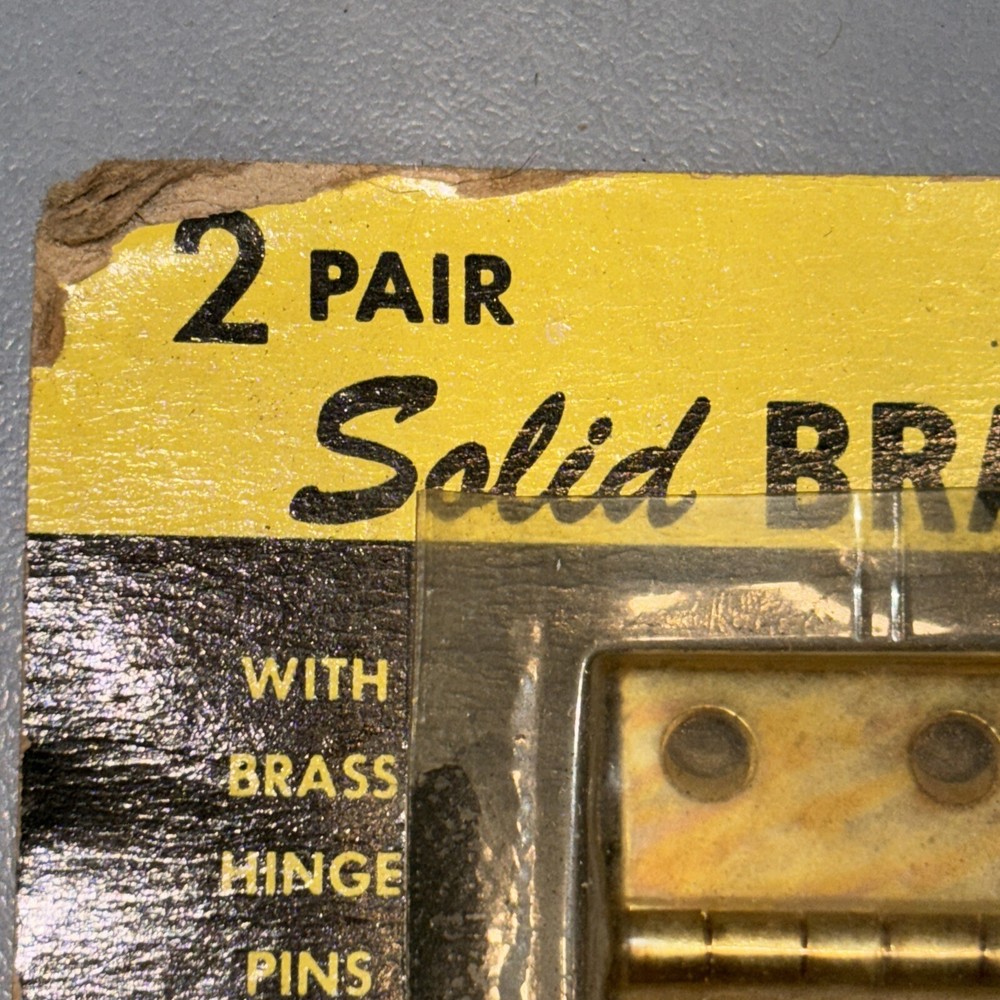 NOS Brainerd Solid Brass 3/4" X 1" Butt Hinge Pair