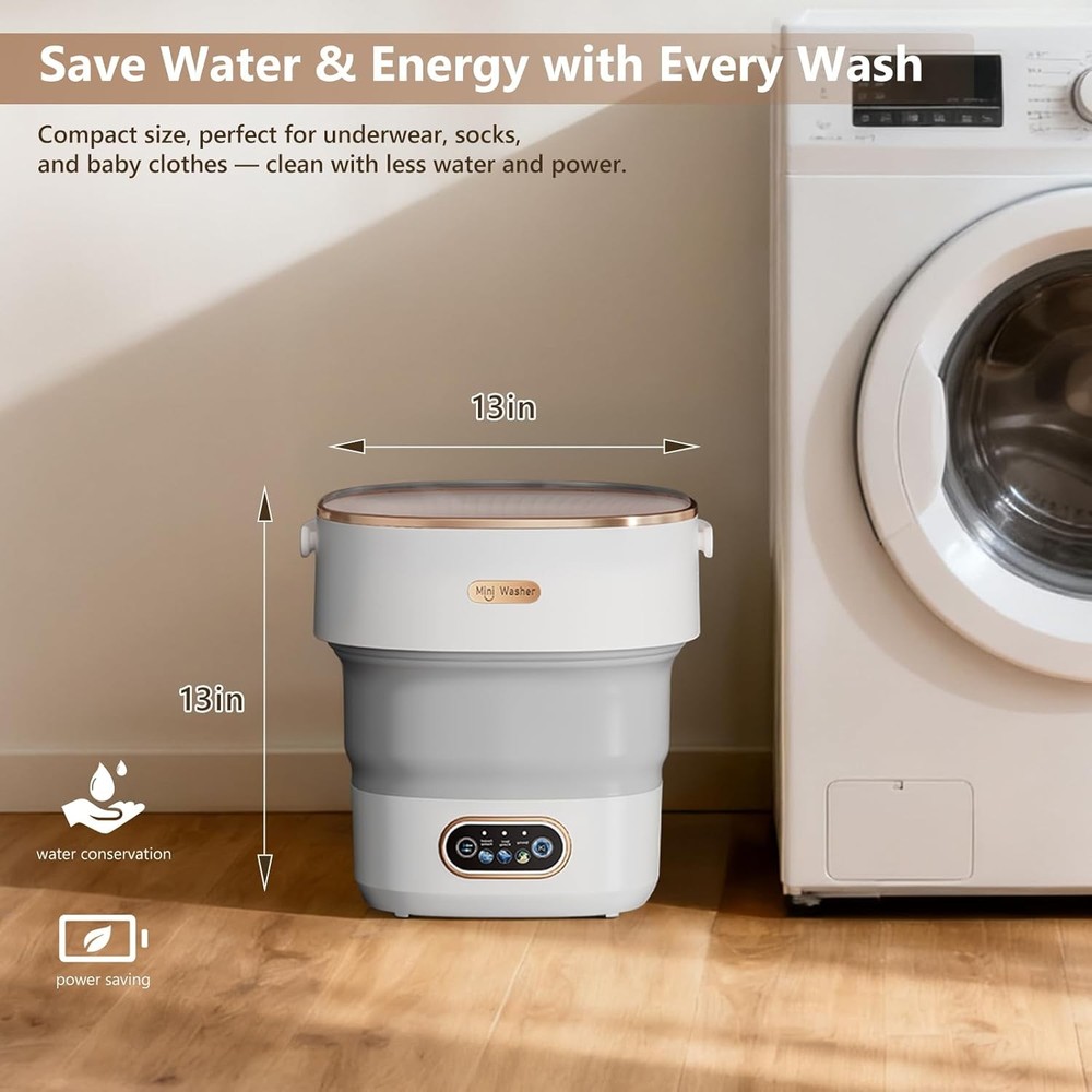 Portable Mini Washer & Spin Dryer 16L – Quiet, Compact Laundry Machine