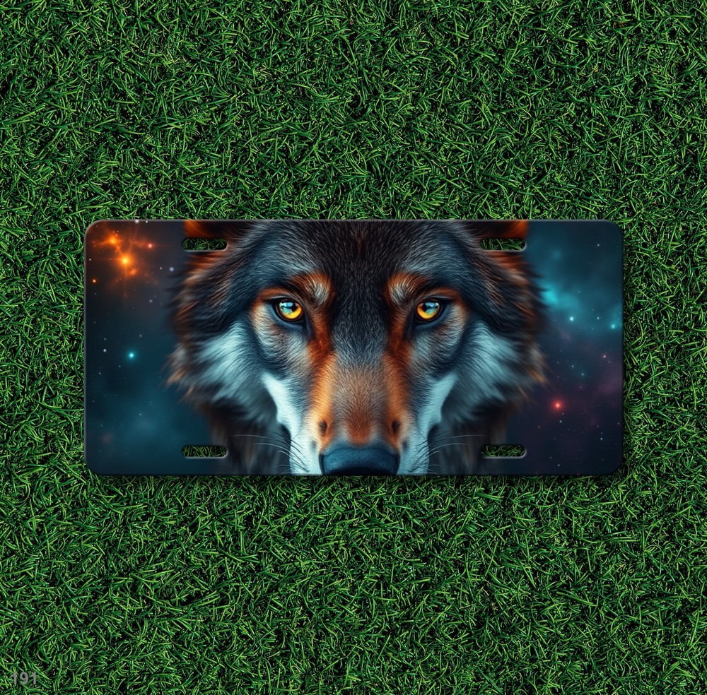 Bold Wolf License Plate Personalized Front Bumper Plate Special Gift