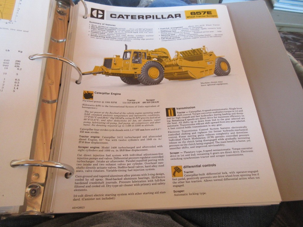 Caterpillar 657E Wheel Tractor-Scraper Brochure 4 page