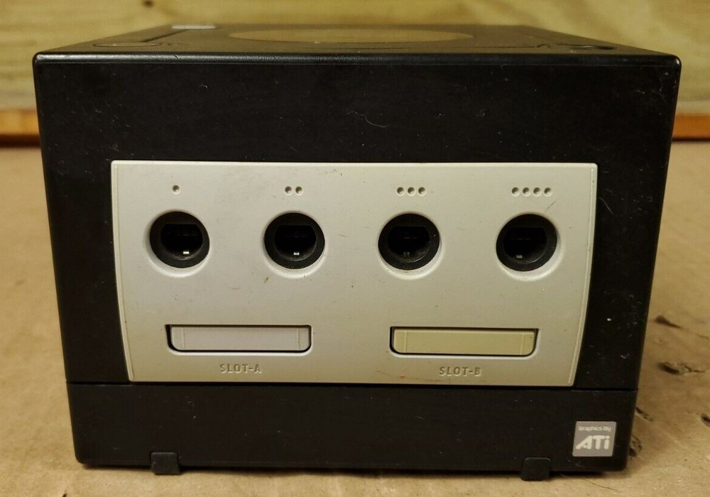 Nintendo GameCube Black Console With Controller & Hookups Tested & Working