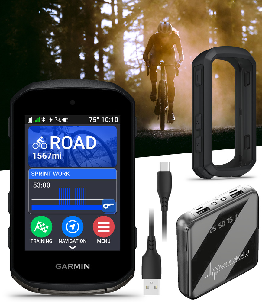 Garmin Edge 850 Compact GPS Cycling Computer 2.7" Touchscreen w/ Case & PBank
