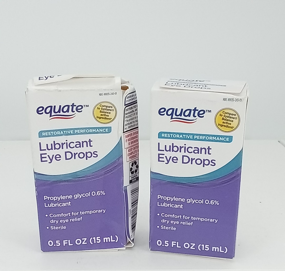 2 EQUATE LUBRICANT EYE DROPS BB DATE 2027