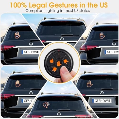 Geshowit LED Finger Light for Car with Remote, LED Hand Gesture 6 Gestures