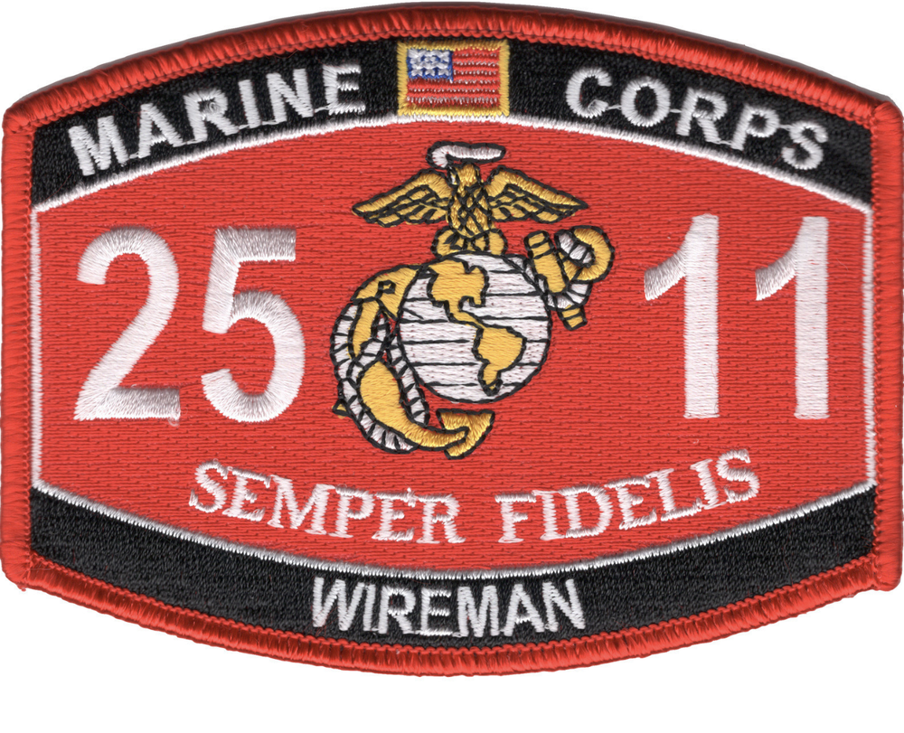 4.5" MARINE CORPS MOS 2511 WIREMAN EGA EMBROIDERED PATCH
