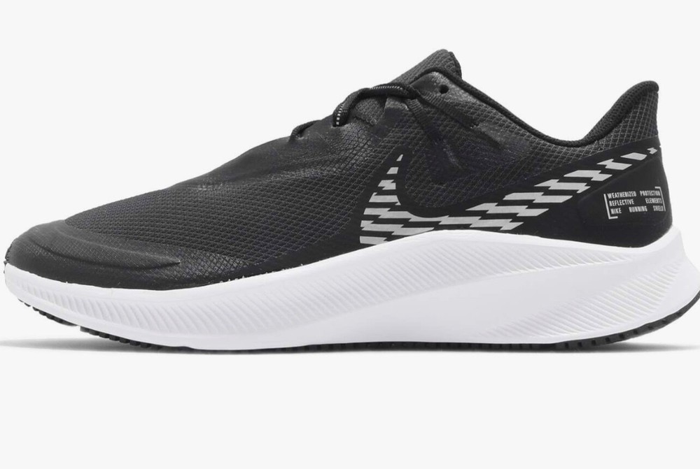 Size 9 - Nike Quest 3 Shield Black Metallic Silver