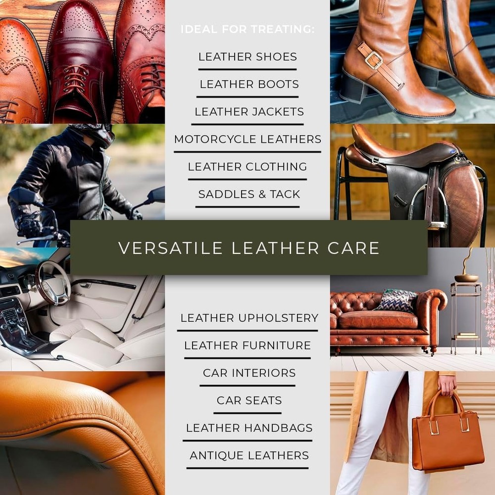 Leather Balm, Protector & Restorer. (6.7 fl oz + application sponge)
