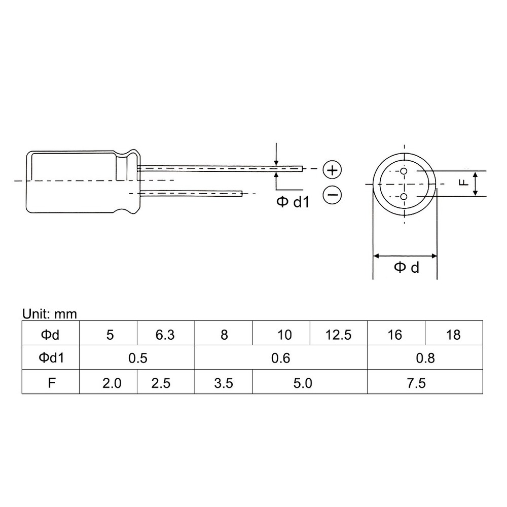 25pack Aluminum Electrolytic Capacitors 470uF 35V 105C