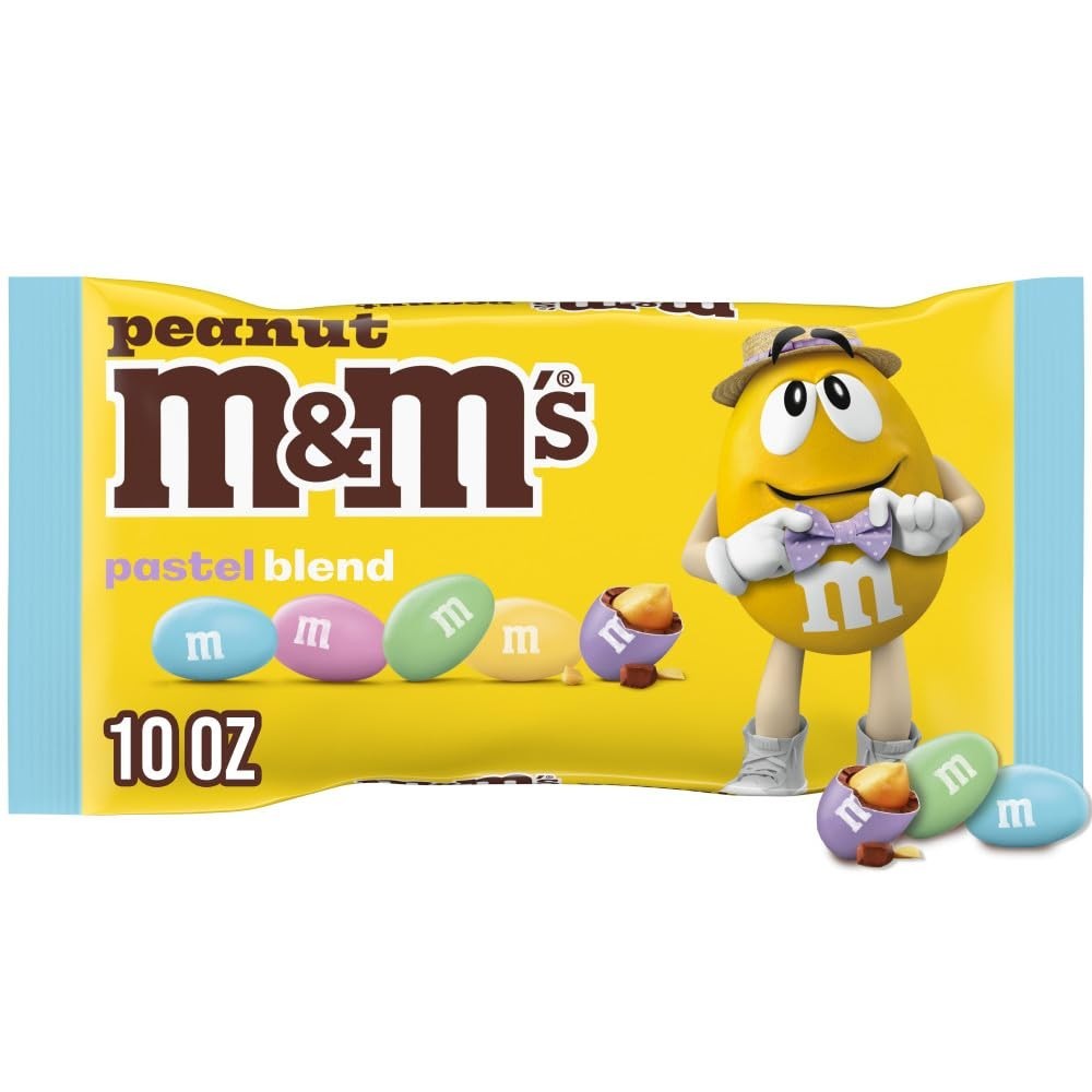 M&M’s Peanut Pastel Blend 10oz Bags (2 Pack) Easter Spring Candy Bulk Chocolate