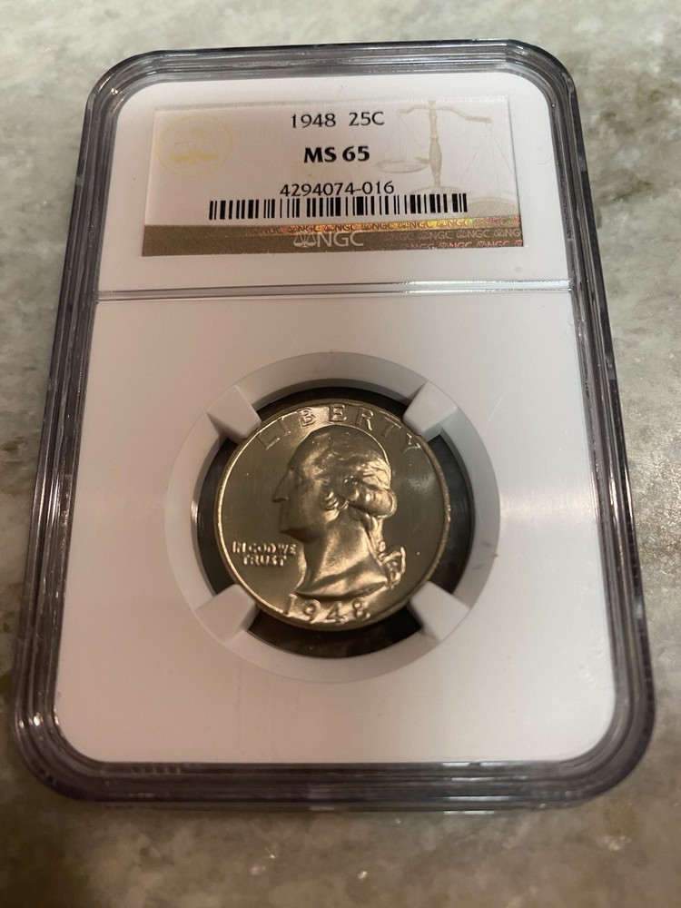 1948 Washington Quarter NGC MS 65