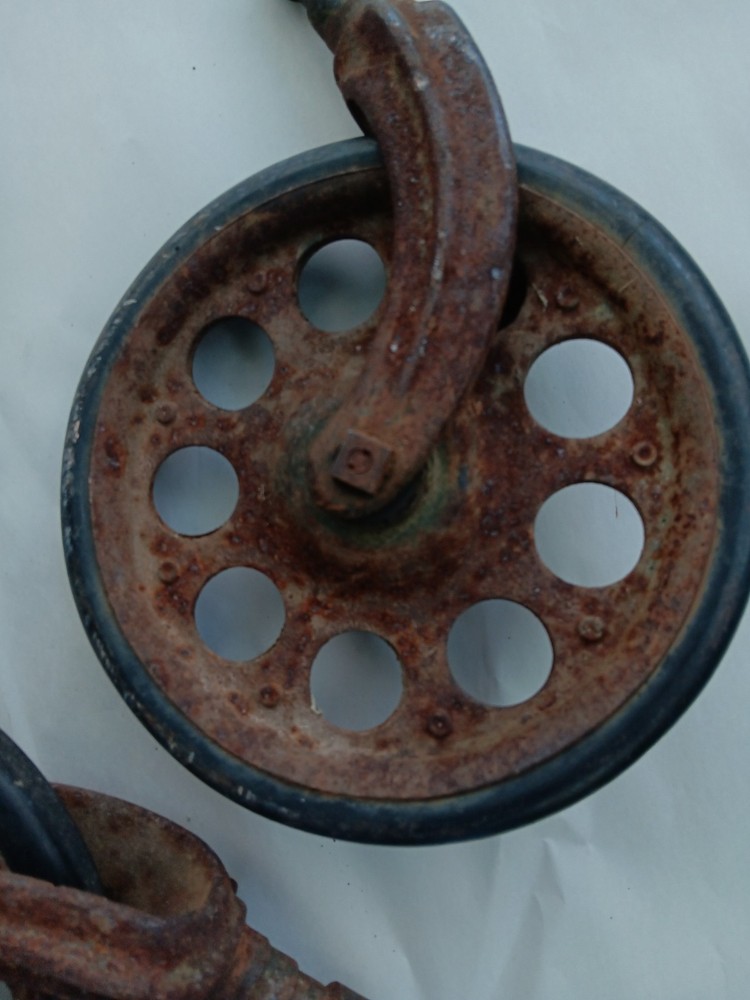 4 Antique Cast Iron Industrial Wheels