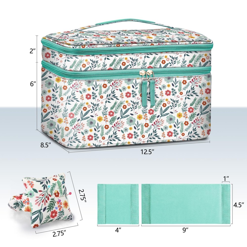 FINPAC Sewing Accessories Storage and Organizer Case, Double-Layer Sewing Kit...