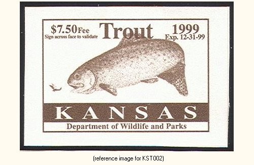 D2K Kansas Trout Stamp 1999 $7.50