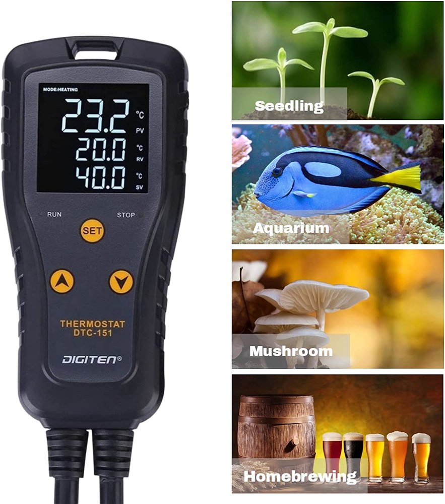 Temperature Controller Heat Mat Thermostat Outlet DTC151 Digital Temperature Con