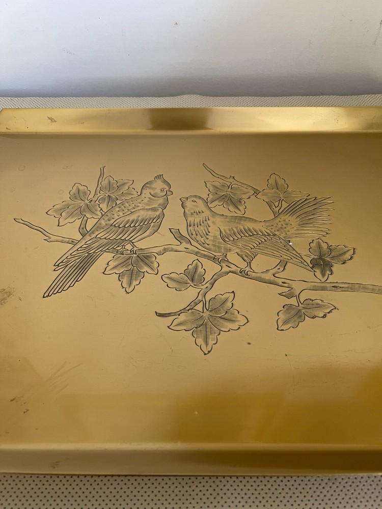 Vintage 90s Handmade Pure Brass Tray