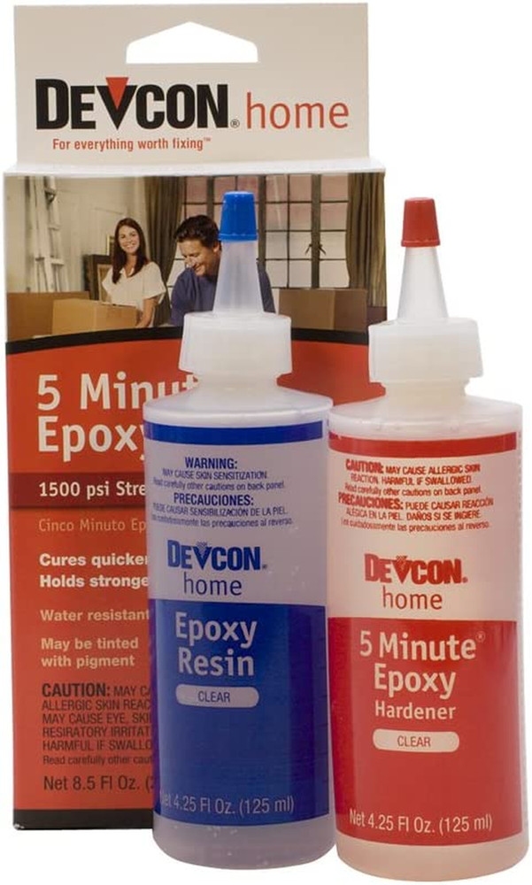 Devcon Epoxy, 5 Minute Epoxy, 2 Bottles Net 8.5 Fl Oz 250Ml