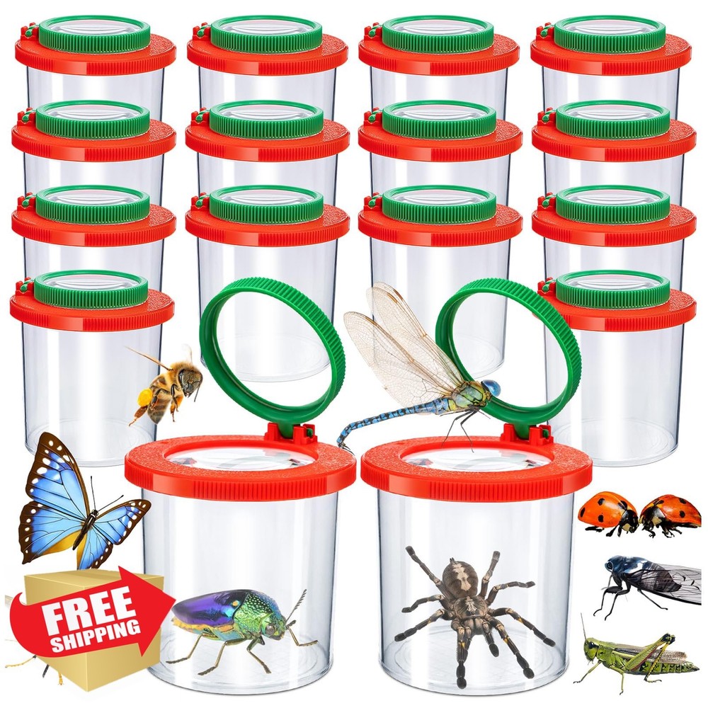 Insect Viewer Bug Catcher Magnifier Container Kit 16PCS