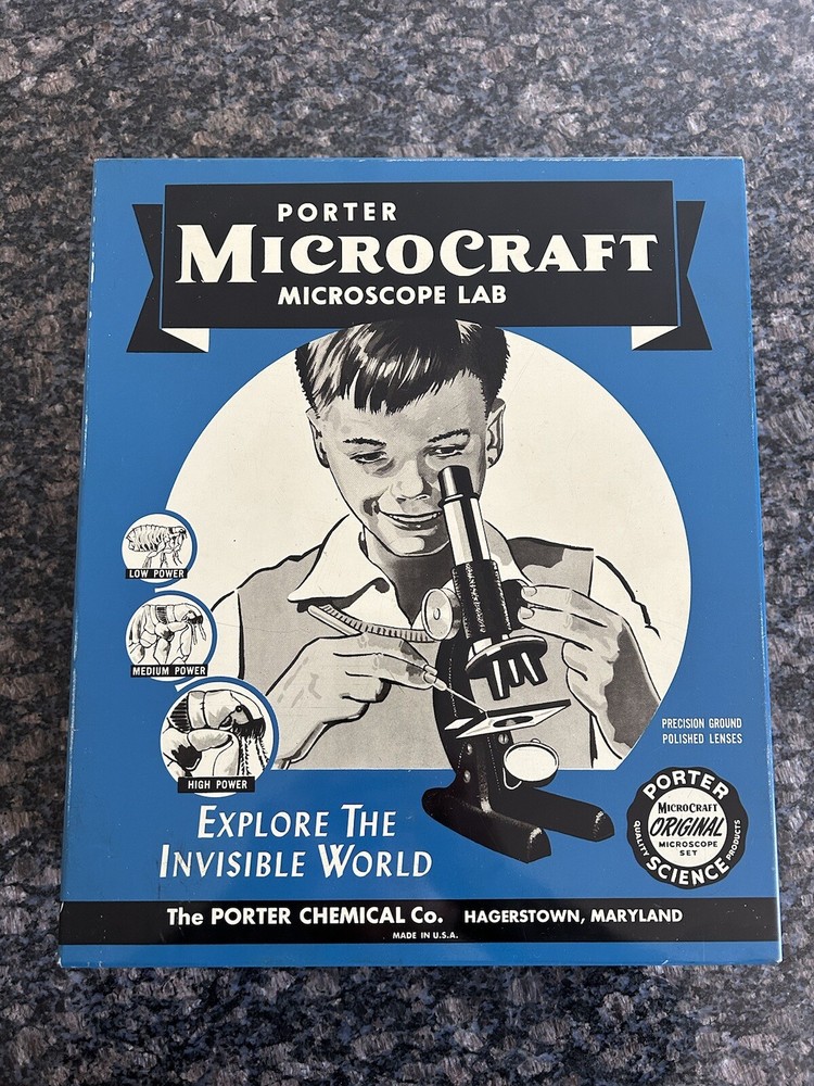 Vintage Porter Microcraft Student Research Microscope In Good Shape !