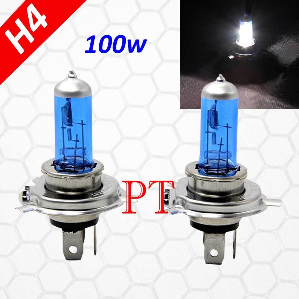 H4-9003/HB2 100W Halogen Headlight Light Bulbs 5000K Super White High/Low Beam