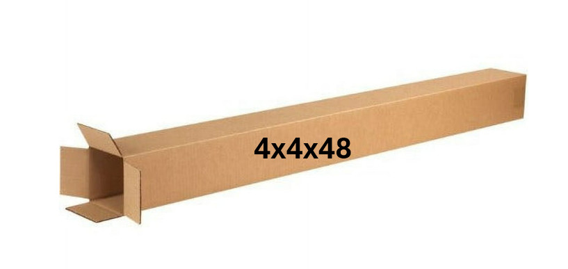 4" x 4" x 48" CARDBOARD BOX - 200 lb - 5 BOX BUNDLE - TALL
