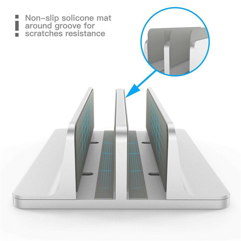Vertical Laptop Stand, Double Desktop Stand Holder with Adjustable Dock Mounts