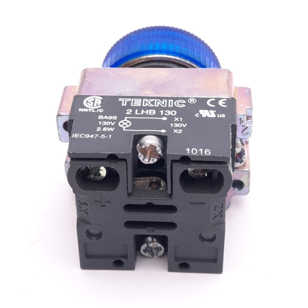 Altech 2PLB6LB-130 TEKNIC Blue Indicator Pilot Light, 22.5mm, 130VAC/DC