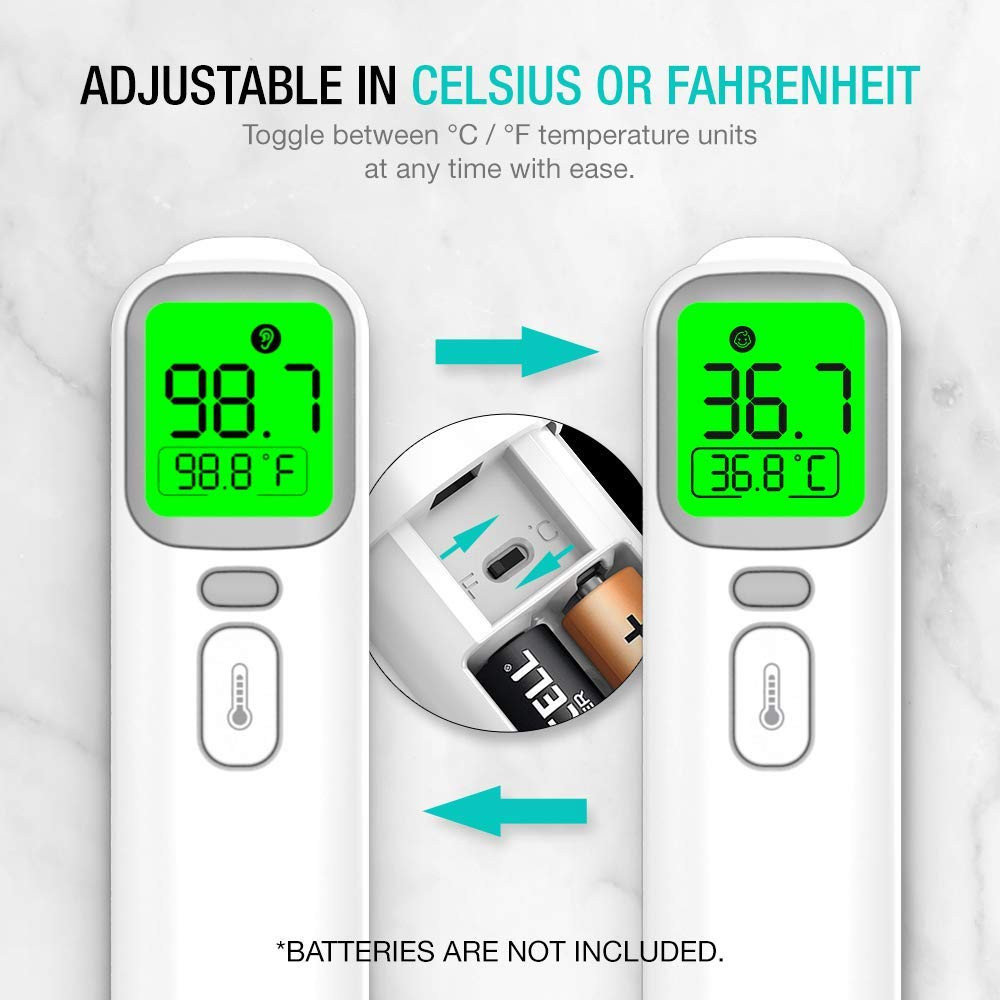 Touchless Infrared Forehead Thermometer, Smart Digital Screen, Fast Reading Dete