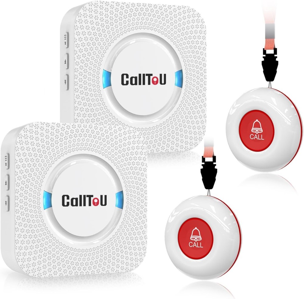 Caregiver Alert System - 500 ft Range, Battery Powered, Touch Control Design