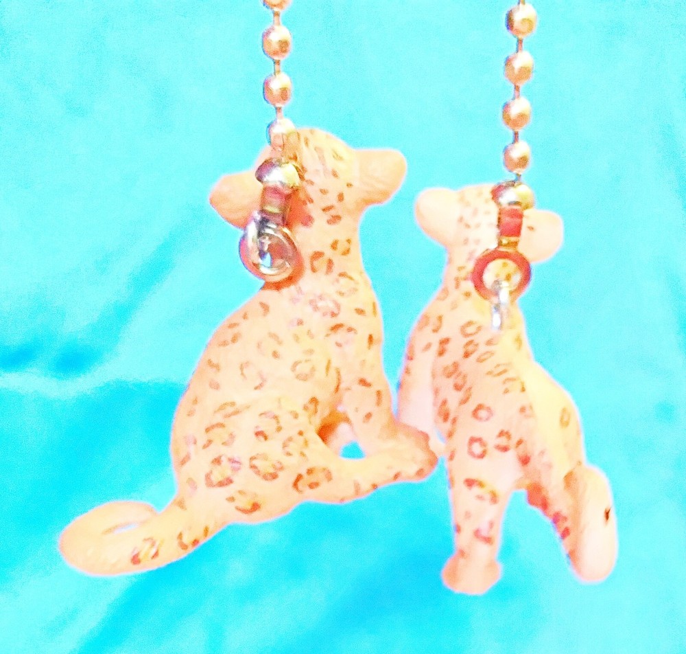 Set of Two ~ Baby Orange Leopard ~ Ceiling Fan Pulls