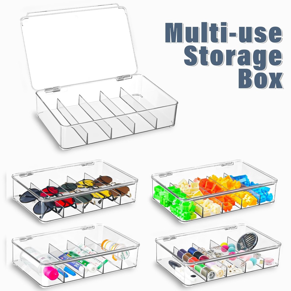 AntStep Sunglasses Organizer, Sunglasses Storage 3 Layers, Clear Stackable Ey...