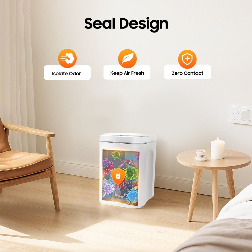 Touchless 4.22 Gallon Automatic Motion Sensor Smart Trash Can Bathroom Trash Can