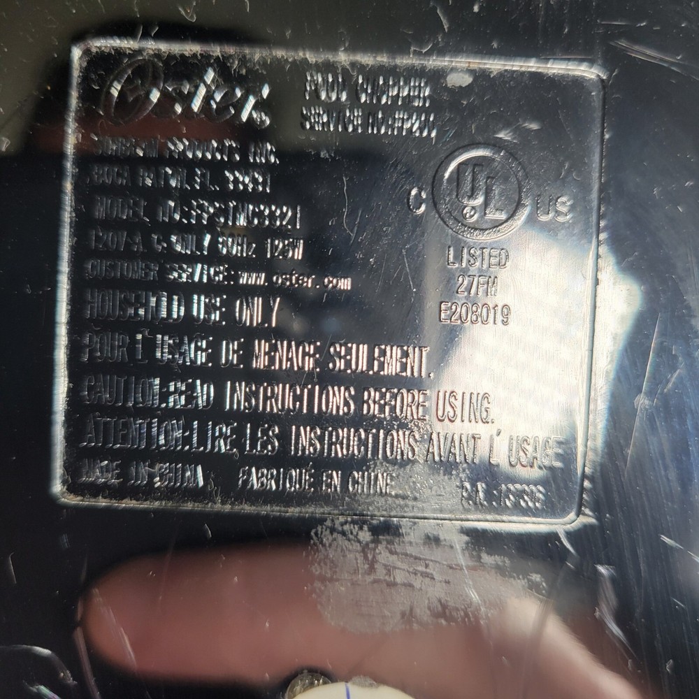 Oster 3 Cup Mini Food Chopper Replacement MOTOR BASE ONLY FPSTMC3321 Processor